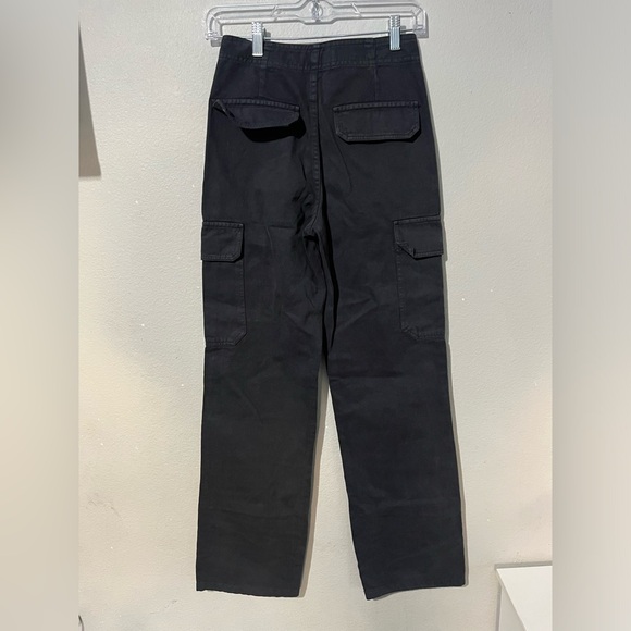 Zara Mid Rise Straight Leg Cargo‎ Pants Green Size 0 NWT - Picture 4 of 4